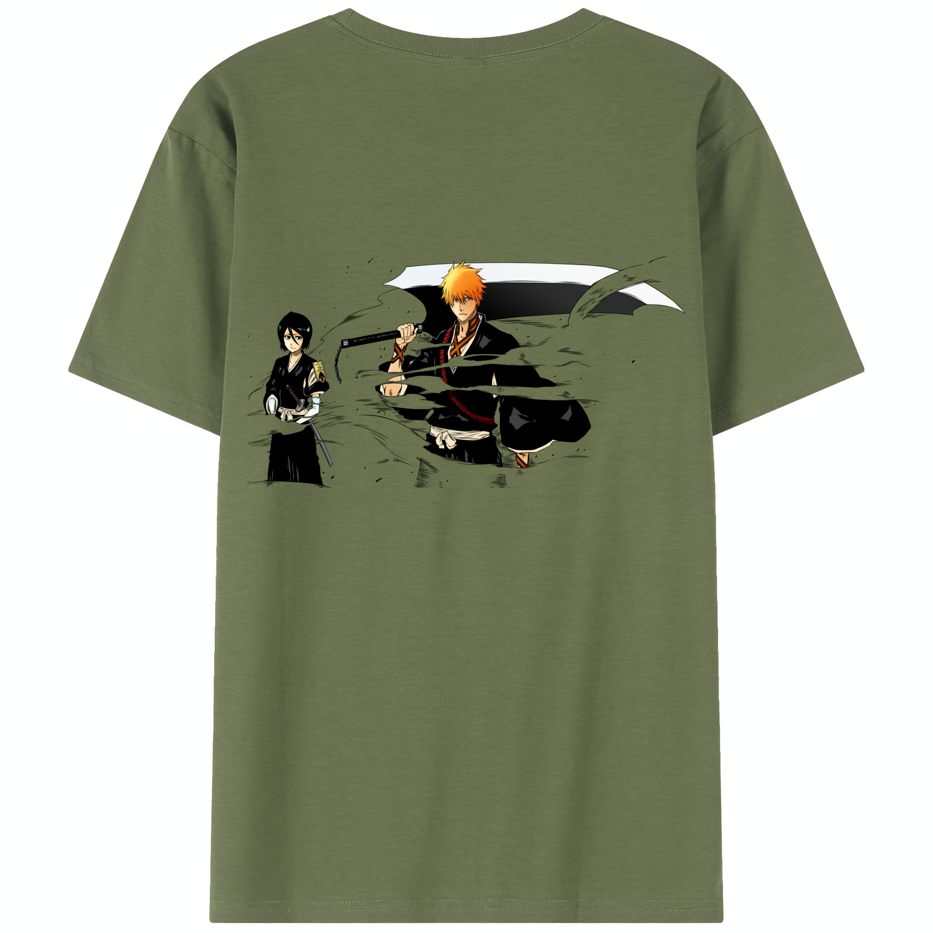 （画像用） ブリーチ 黒崎一護（くろさき いちご）BLEACH Kurosaki Ichigo 綿100％半袖Tシャツ（背面プリント）